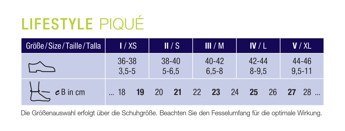 Kompressionsstrümpfe Compressana Lifestyle Pique 20