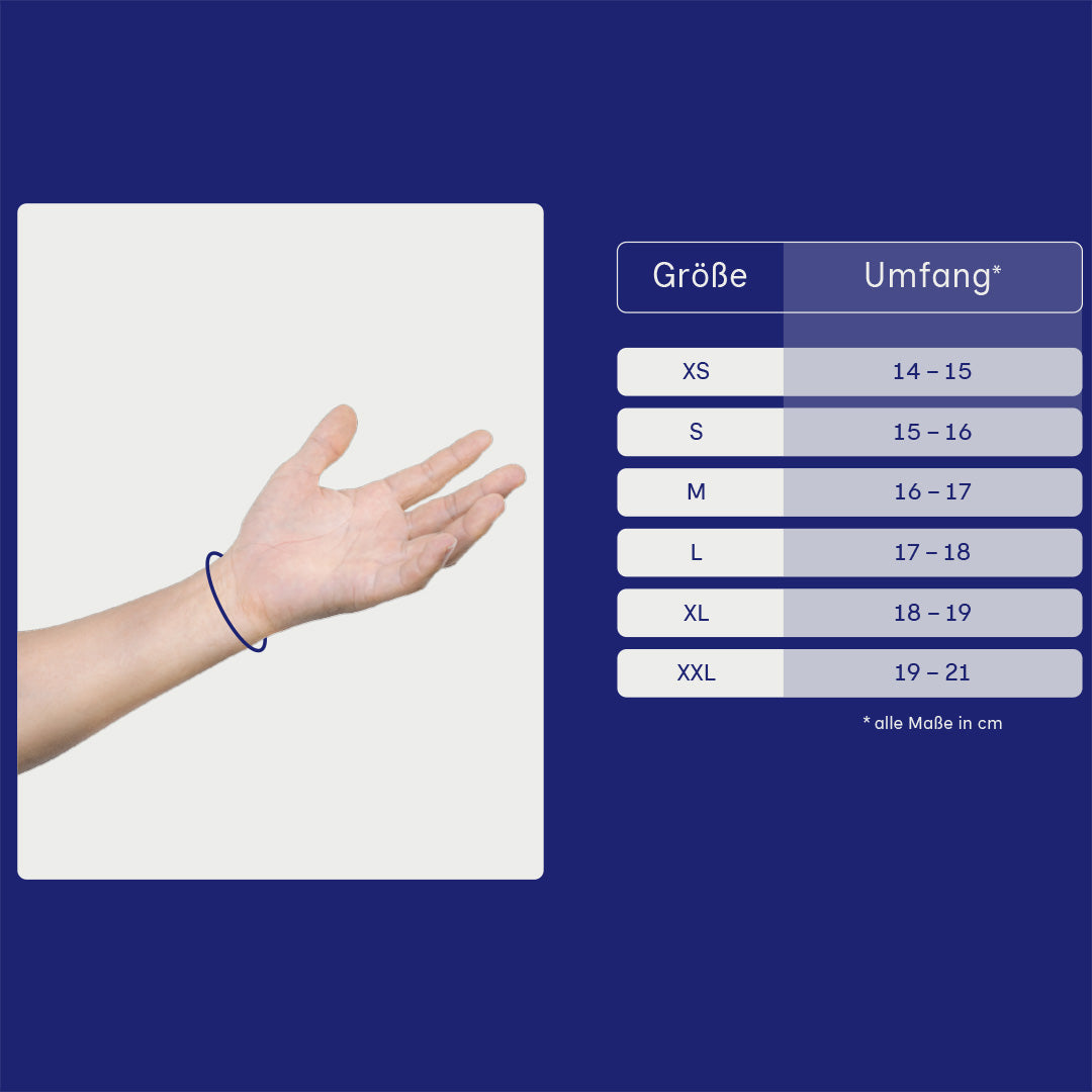 Maßblatt – Größentabelle