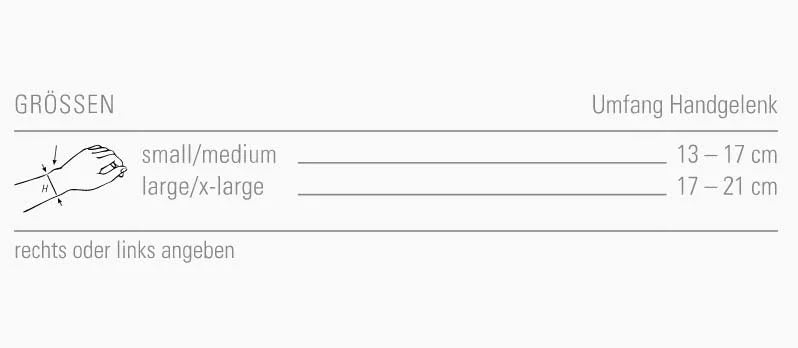 Maßblatt – Größentabelle